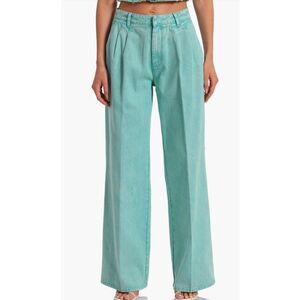 AVEC LES FILLES High Waist Wide Leg Jeans In Ibiza Wash Size 30 NWOT Relaxed Fit